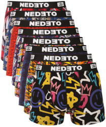Nedeto 8PACK Férfi boxeralsó Nedeto többszínű (8NBV3) 5XL