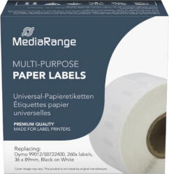 MediaRange Benzile etichete MediaRange 36x89mm 260 bucati alb (mrdy99012)
