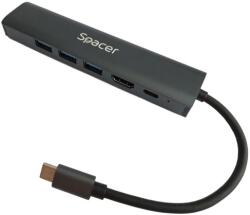 Spacer Docking Station Spacer SPDS-TypeC-HUPG-6in1-04, Black (SPDS-TypeC-HUPG-6in1-04)