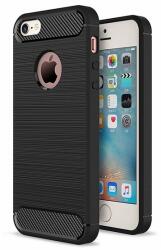 Gigapack iPhone SE (2016) GIGAPACK Silicon protector de telefon rezistent la șocuri, model de carbon, NEGRU (GP-128200)