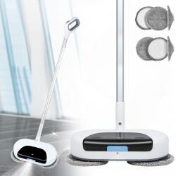  Elektromos vízsugaras felmosó és Dasbo® mikroszálas tisztítókendő, akkus, vízpermet-vezérlés felületek tisztításához, újratölthető akkumulátor, tartozékok, fehér