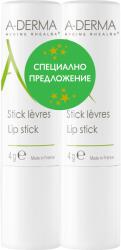 A-Derma Set - Stick de buze cu ovăz, 2 x 4 g