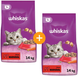Whiskas Száraz Macskatáp (Marha) - 2x14 kg - pepita