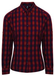 Premier Női Mulligan mintás ing PR350, piros/sötétkék, L (pr350re/nv-l)