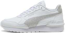 PUMA Puma, ST Runner v4 műbőr sneaker, Szürke, Fehér, Ezüstszín, 35.5 EU (401586-01-3)