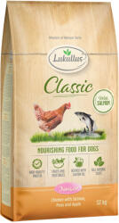 Lukullus 2x12kg Lukullus Classic Junior csirke & lazac száraz kutyatáp új receptúrával