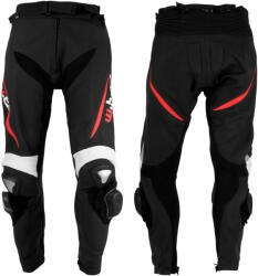 W-TEC Motoros bőrnadrág W-TEC Vector fekete-piros 3XL (9764-3XL-3)