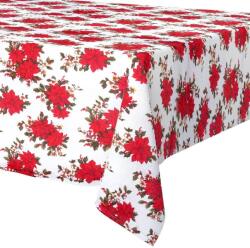 Excellent Houseware Ünnepi lángálló asztalterítő, EXCELLENT HOUSEWARE, 180x130cm, fehér zöld és piros mintákkal (139693-W3)
