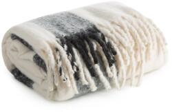 Eurofirany MOHER takaró 130x170 Eurofirany fekete krémszínű kockás rojtokkal (457751)