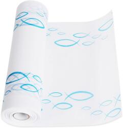  Díszterítő, halmintás, 28cm x 6m, kék, elsőáldozásra, keresztelőre és konfirmációra (B0BWGV17V4)