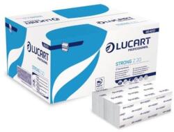 Lucart Kéztörlő, Z hajtogatott, 2 rétegű, 200 lap, Slim adagolóhoz, LUCART Strong, fehér 15 csomag/karton (864051B)