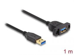 Delock USB-A 3.2 Gen1 apa-anya panel-csatlakozójú 1m fekete (87855) (del87855) (del87855)