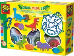 SES Creative Creative Dough - Dinos mega set with cutters Modellező gyurma Többszínű (249608) (249608)