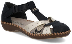 Rieker fekete metál kombi oldalt nyitott női cipő M1655-00