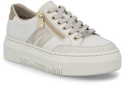 RIEKER női sportos fűzős cipzáras fehér félcipő M1912-80