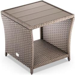 CASARIA ROCCO polyrattan oldalasztal, 40x45x45cm, krémszínű Casaria