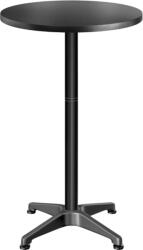 CASARIA NERO állítható magasságú, alumínium bárasztal, Ø60cm, fekete Casaria