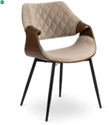 Mebel Elite DAKOTA bársony szék bézs / dió színben