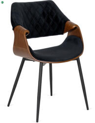 Mebel Elite DAKOTA bársony szék fekete / dió színben