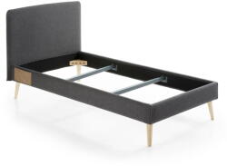 Kave Home Lydia sötétszürke kárpitozott ágy, 90 x 190 cm - Kave Home