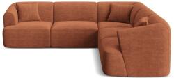 Cosmopolitan Design Terrakotta színű kordbársony sarokkanapé Campi - Cosmopolitan Design