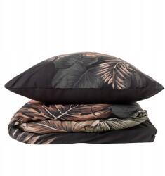 Homla Ec Fonce mikroszálas ágyneműhuzat fekete levélmintás 140x200 1*70x80 cm Homla (243266)