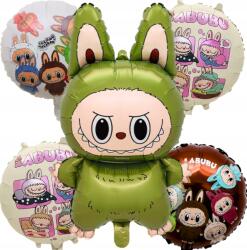 100pa Labubu Fólia Lufik Szett Zöld Monster 64 cm Születésnapi Dekoráció 5db