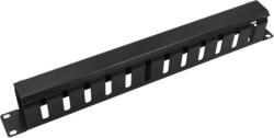 WALISEC rackszekrény kiegészítő - CM-04 (Kábel rendező panel, Gyűrű panel fém takaróval, 1U(19"), fekete) (CM-04) - pixel