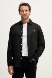 U. S. Polo Assn U. S. Polo Assn. safari férfi lenvászon LINEN BLEND LS - fekete L