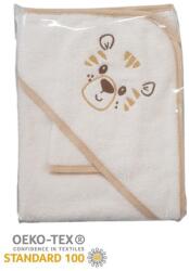  Stella nedvszívó frottír fürdőlepedő + fürdető kesztyű szett - Bézs tigris