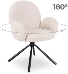 Mebel Elite Forgószék bézs bouclé kárpittal - MUSSO (ME-MUSSO-BZ-CZ-TB-K)