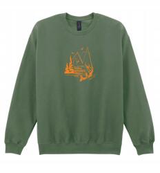 Gildan Férfi Horgász Pulóver- Horgászathoz- Kiváló Minőség! Khaki- XL