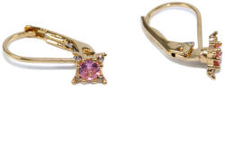 Ékszershop Rózsaszín-fehér köves csillag arany gyermek fülbevaló (1332489)