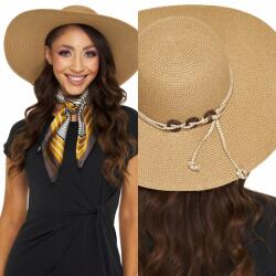 DEMUR Női Nyári Kalap strandra nagy széles bézs (kapelusze damskie słomiane letnie plażowe)