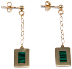 Ékszershop Malachit köves anker arany lógós fülbevaló (1329308)