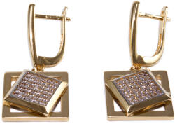 Ékszershop Köves dupla kocka arany fülbevaló (1334517)