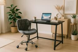  Set pentru birou - birou pliabil ZARIMO 80×40 cm negru + scaun de birou AVOLA VELVET gri