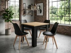  Set de dining 1 + 4, masa MADO ARTISAN 80x80 + scaun BALI MARK neagra