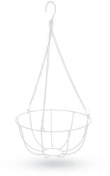  Akasztható fém kosár - virágcserépek rögzítéséhez - 25 cm - fehér (GL11566A)