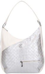 Karen 2533 fehér ezüst rostbőr táska