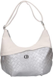 CHIARA E 6034 fehér ezüst rostbőr táska