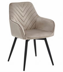 Klubfotel Étkezőszék NANA360 - bézs bársony/fekete lábak