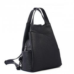 Made in Italy Norina valódi bőr női hátizsák fekete színű prémium (na-956-black)