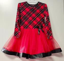  Elegáns tüll ruha velúr kockás piros karácsonyi esküvő méret92