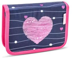 Belmil Tolltartó, klapnis, cipzáras, BELMIL Simple Hearts , rózsaszín szív (335-74/62) - molnarpapir