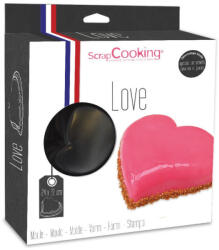 ScrapCooking műanyag forma, szív, fekete, 21×24, 5 cm