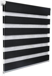 Woltu 65x150 cm sávos roló, dupla roló, zebra roló, fúrás nélkül, antracit