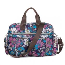 Konofactory Kék kézipoggyász táska repülőre „Flowers - M méret (CT436-navy)