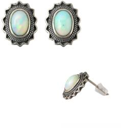  Cercei Opal De Foc Oval 11x9x15 mm Argint 925 - 1 Pereche