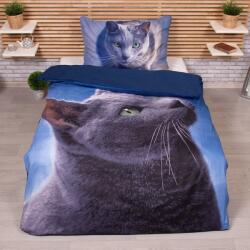 Jerry Fabrics Cicás Dark ágyneműhuzat 140×200cm, 70x90 cm microfibre (Dark Cat)